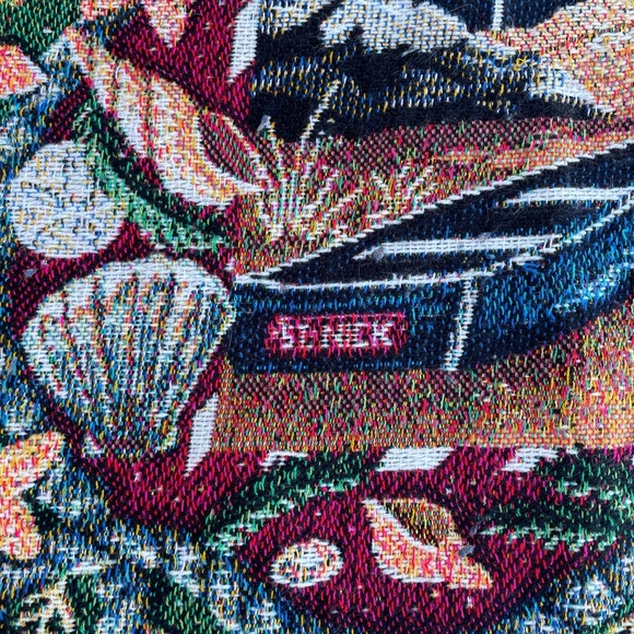 Crown Crafts Woven Throw Blanket Santa Lighthouse Beach Christmas Shells Night - Picture 4 of 4